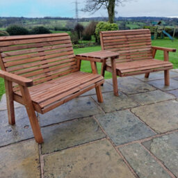 Churnet Valley Garden Furniture Ltd Valley 4 Seat Set 2X2B Angled Tray - thumbnail 2