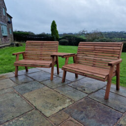 Churnet Valley Garden Furniture Ltd Valley 4 Seat Set 2X2B Angled Tray - thumbnail 3