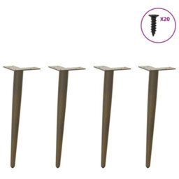 Berkfield Coffee Table Legs Conical Shape 4 Pcs Natural Steel 30-31 Cm Steel - thumbnail 3