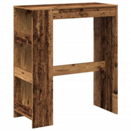 Berkfield Bar Table With Racks Old Wood 90X40X103.5 Cm Engineered Wood - thumbnail 2