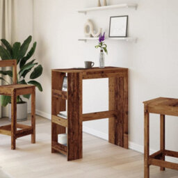 Berkfield Bar Table With Racks Old Wood 90X40X103.5 Cm Engineered Wood - thumbnail 3