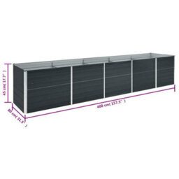 Walplus Garden Raised Bed Galvanised Steel 400X80X45 Cm Anthracite - thumbnail 7