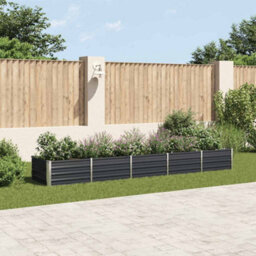 Walplus Garden Raised Bed Galvanised Steel 400X80X45 Cm Anthracite - thumbnail 1
