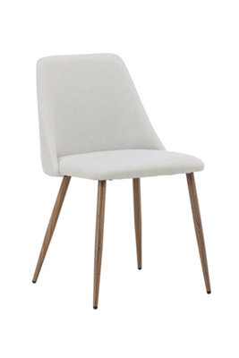 Set Of 2 Night Beige Dining Chairs With Mocca Legs -  D53Xw55Xh76Cm, Seat Height 45Cm - image 1