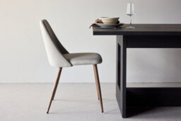 Set Of 2 Night Beige Dining Chairs With Mocca Legs -  D53Xw55Xh76Cm, Seat Height 45Cm - thumbnail 6