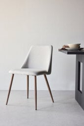 Set Of 2 Night Beige Dining Chairs With Mocca Legs -  D53Xw55Xh76Cm, Seat Height 45Cm - thumbnail 7