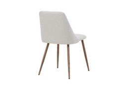 Set Of 2 Night Beige Dining Chairs With Mocca Legs -  D53Xw55Xh76Cm, Seat Height 45Cm - thumbnail 4