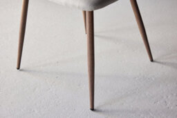 Set Of 2 Night Beige Dining Chairs With Mocca Legs -  D53Xw55Xh76Cm, Seat Height 45Cm - thumbnail 5