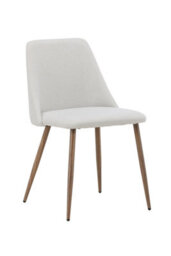 Set Of 2 Night Beige Dining Chairs With Mocca Legs -  D53Xw55Xh76Cm, Seat Height 45Cm - thumbnail 1