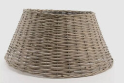 Round Wicker Christmas Xmas Tree Skirt Grey - 57Cm X 28Cm