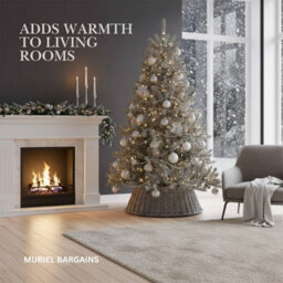 Round Wicker Christmas Xmas Tree Skirt Grey - 57Cm X 28Cm - thumbnail 5