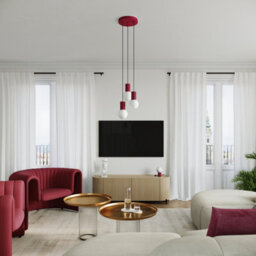 Luminosa Lighting Luminosa Halo Slim Pendant Ceiling Light Burgundy 1X G9 - thumbnail 9