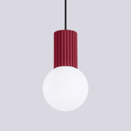 Luminosa Lighting Luminosa Halo Slim Pendant Ceiling Light Burgundy 1X G9 - thumbnail 4