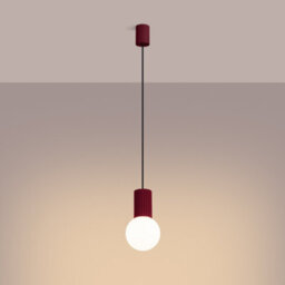 Luminosa Lighting Luminosa Halo Slim Pendant Ceiling Light Burgundy 1X G9 - thumbnail 2
