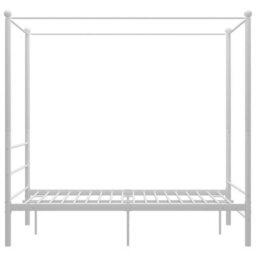 Vidaxl Canopy Bed Frame Without Mattress White Metal 120X200 Cm - thumbnail 3