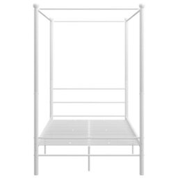 Vidaxl Canopy Bed Frame Without Mattress White Metal 120X200 Cm - thumbnail 4
