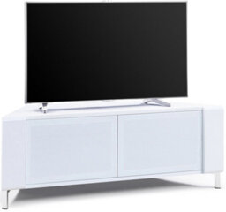 "Mda Designs Corvus Corner-Friendly White Cabinet With Beamthru Glass Doors For Flat Screen Tvs Up To 50""" - thumbnail 1