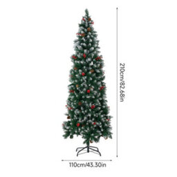Living And Home Snow Christmas Tree With Foldable Metal Stand 110Cm Dia X 210Cm H - thumbnail 9