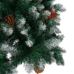 Living And Home Snow Christmas Tree With Foldable Metal Stand 110Cm Dia X 210Cm H - thumbnail 5
