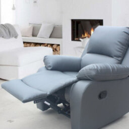 UK Leisure World Recliner Grey Sofa Armchair Single Set Suites Settee Grey Faux Leather 1 One Single Sofa  Seater Armchair - thumbnail 1