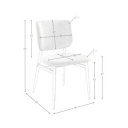Angel Cerda Stylish Light Grey Fabric Dining Chair - thumbnail 7