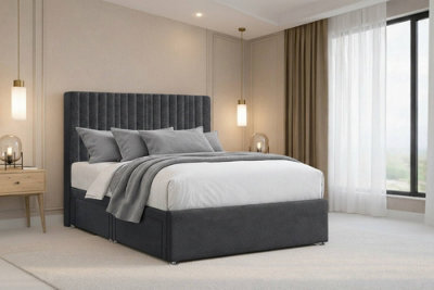 "Nexus Amalfi Plush Divan, Steel, 26"" Headboard, No Drawers, Open Coil Mattress, Small Single" - image 1