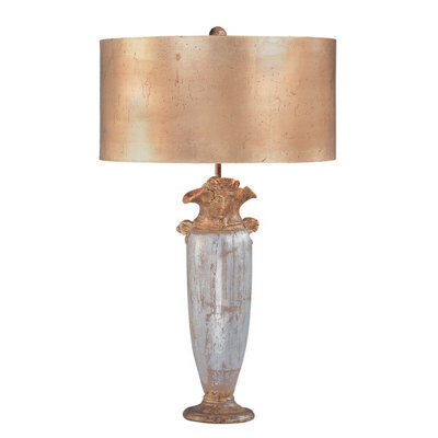 Elegant Gold And Silver Table Lamp With Gilded Shade - Led E27 100W - image 1