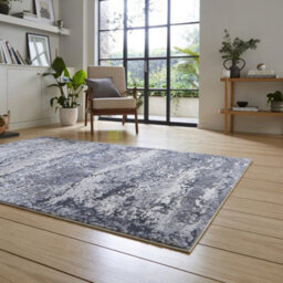 Grey Modern Abstract Easy To Clean Dining Room Bedroom & Living Room Rug-120Cm X 170Cm - thumbnail 2