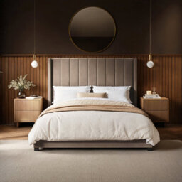 Flair Tiggy Ottoman Bed With Winged Headboard Beige Velvet Double - thumbnail 3