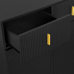 Matteo Elegant Black Sideboard Cabinet With Gold Accents - 2 Door 2 Drawer Storage - thumbnail 6