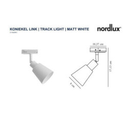 Nordlux Konieklink Metal Track Spot Light Adjustable Head White,mains - thumbnail 4