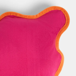 Ohs 2 X Scallop Edge Matte Velvet Cushion Covers Home Décor - Hot Pink/orange - thumbnail 6
