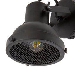 Happy Homewares Vintage And Industrial Matte Black Spot Wall Light Fitting With Grill - thumbnail 8