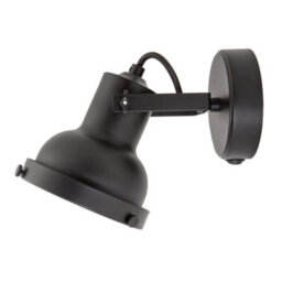 Happy Homewares Vintage And Industrial Matte Black Spot Wall Light Fitting With Grill - thumbnail 3