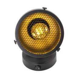 Happy Homewares Vintage And Industrial Matte Black Spot Wall Light Fitting With Grill - thumbnail 4