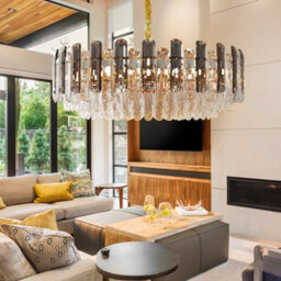 Vrygle 80Cm Heavy Duty Luxury Shining Crystal Chandelier Ceiling Pendant Light For Living Room Hallway - thumbnail 7