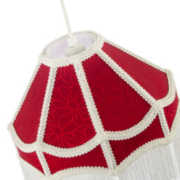 Happy Homewares Classic Victorian Style Empire Pendant Shade In Burgundy Red Fabric - thumbnail 3