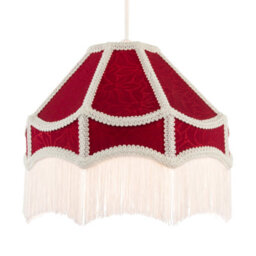 Happy Homewares Classic Victorian Style Empire Pendant Shade In Burgundy Red Fabric
