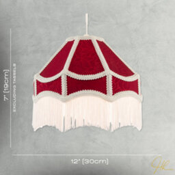 Happy Homewares Classic Victorian Style Empire Pendant Shade In Burgundy Red Fabric - thumbnail 7