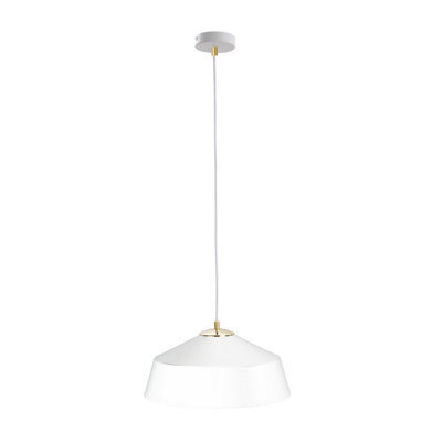 Luminosa Lighting Luminosa Atto Dome Pendant Ceiling Light White, Gold, 34Cm, 1X E27