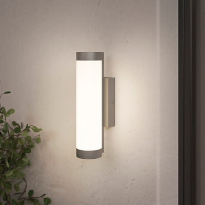 GoodHome Callisto Fixed Matt Dark Grey Mains-Powered Integrated Led Outdoor Contemporary Wall Light 1400Lm (Dia)7.6Cm - image 1