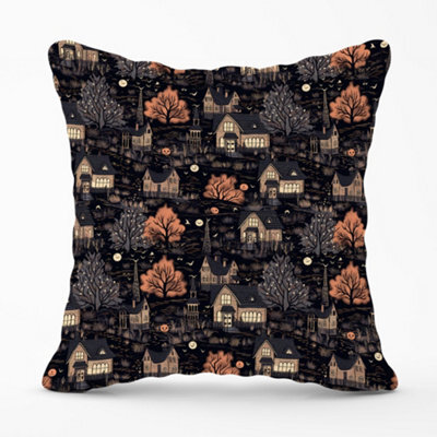 Warren Reed Designer Spooky Haunted Houses Pattern Cushions 60Cm X 60Cm - image 1