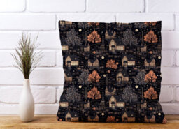 Warren Reed Designer Spooky Haunted Houses Pattern Cushions 60Cm X 60Cm - thumbnail 2