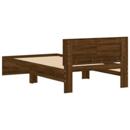 Berkfield Bed Frame Without Mattress With Headboard Brown Oak 100X200 Cm - thumbnail 7