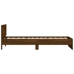 Berkfield Bed Frame Without Mattress With Headboard Brown Oak 100X200 Cm - thumbnail 6