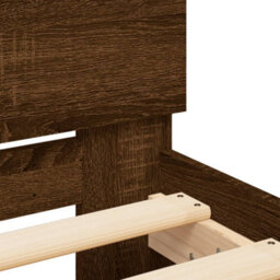 Berkfield Bed Frame Without Mattress With Headboard Brown Oak 100X200 Cm - thumbnail 8