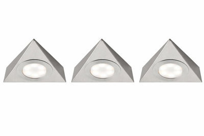 National Lighting Colour Changing (Cct) 2.5 W Led Under Cabinet Light - Triangle Design Kitchen / In A 200 Lm Chrome Brushed 3000