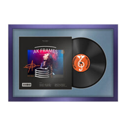 "AK Frames 25X17"" Purple Sleek Vinyl Record Frame With Pompadour Mount For 12 Inch Lp Cover & Disc - Overlapped Design" - thumbnail 1