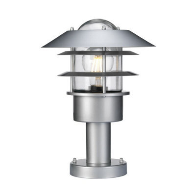 Stylish Outdoor Ip44 Stainless Steel Wall And Ground Pedestal Light With E27 Led Bulb