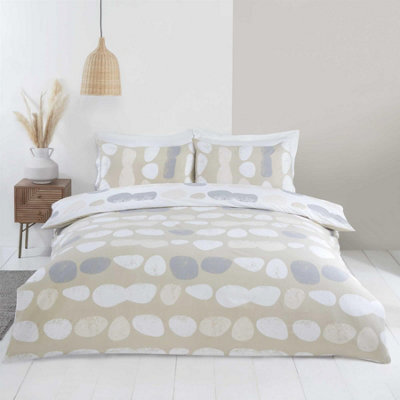 Rapport Truro Pebbles Duvet Cover Set Reversible Bedding 100% Easy Care Microfibre Polyester - image 1